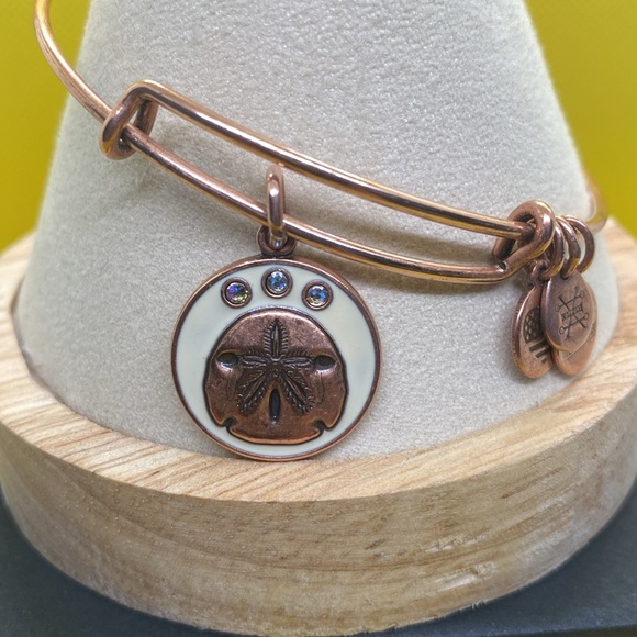 🐚ALEX AND ANI🐚Color Infusion Sand Dollar Charm Bangle Bracelet in Rose Gold/EUC - Picture 2 of 7